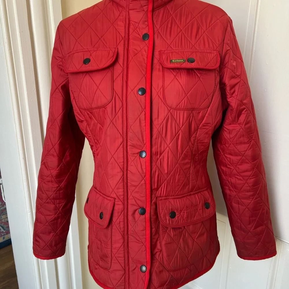Barbour Women's Vibrant Red Quilted Utility Jacket - Picture 4 of 6